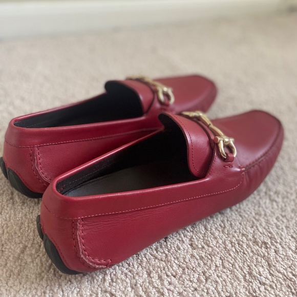 Ferragamo - Men Driver with Gancini ornament Red Size 13